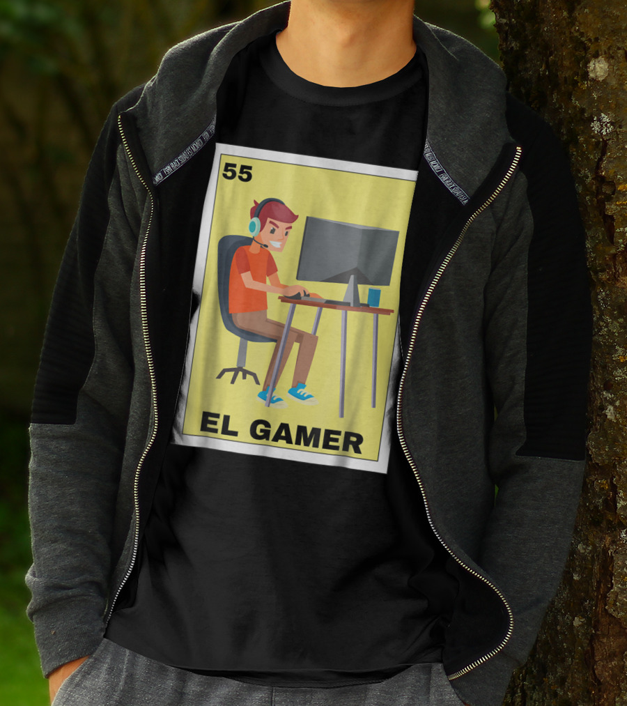 55 Loteria El Gamer Mexican Video Game Card T-Shirt