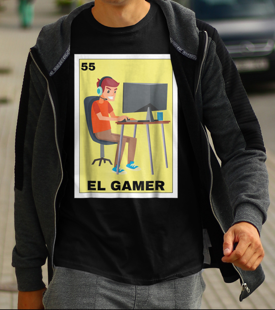 55 Loteria El Gamer Mexican Video Game Card T-Shirt