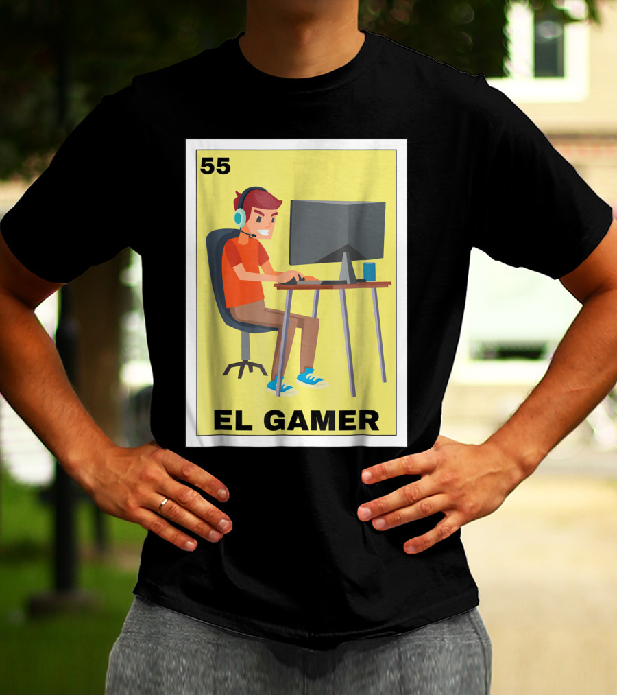 55 Loteria El Gamer Mexican Video Game Card T-Shirt
