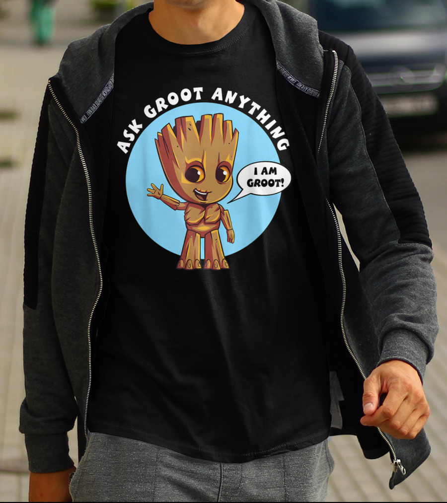 Ask Groot Anything I Am Groot Marvel T-Shirt