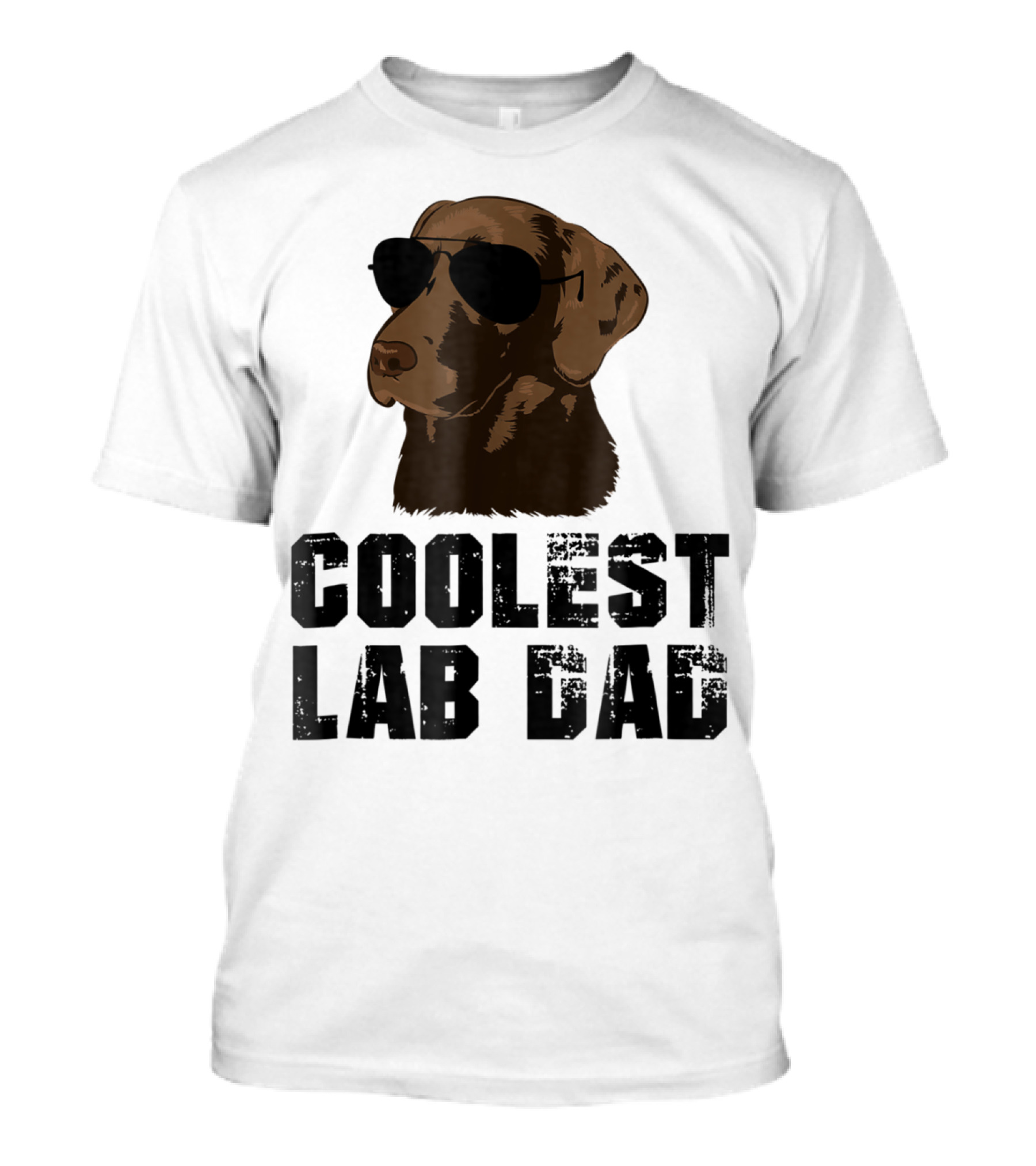 Coolest Lab Dad Funny Chocolate Labra Wearing Sunglasses T-Shirt