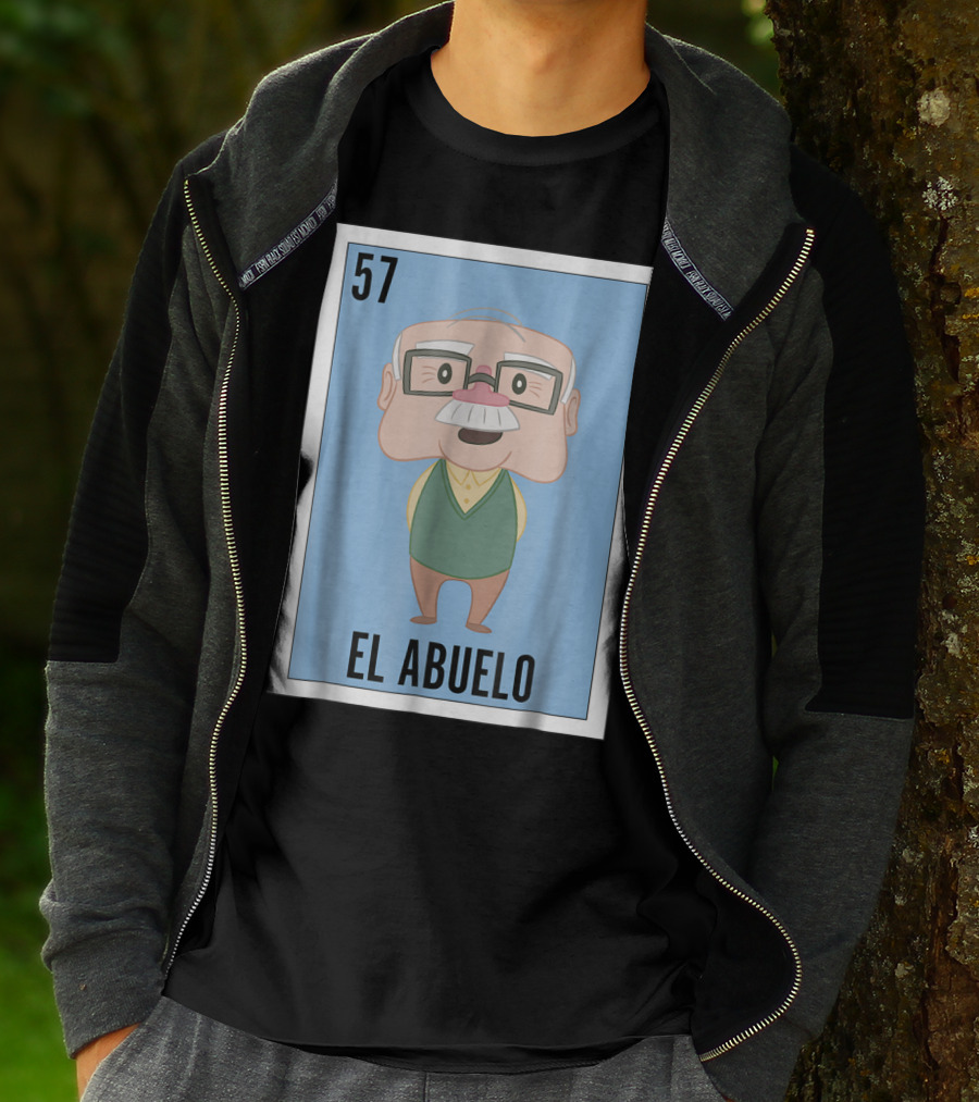 Mens Mexican Loteria El Abuelo 57 T-Shirt