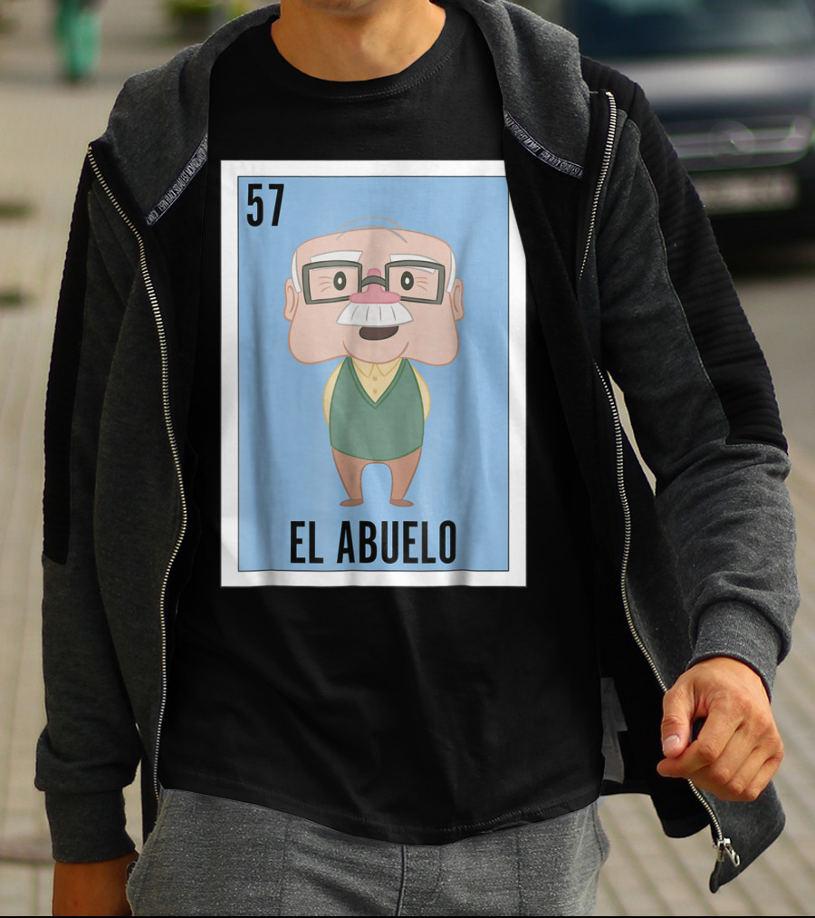 Mens Mexican Loteria El Abuelo 57 T-Shirt