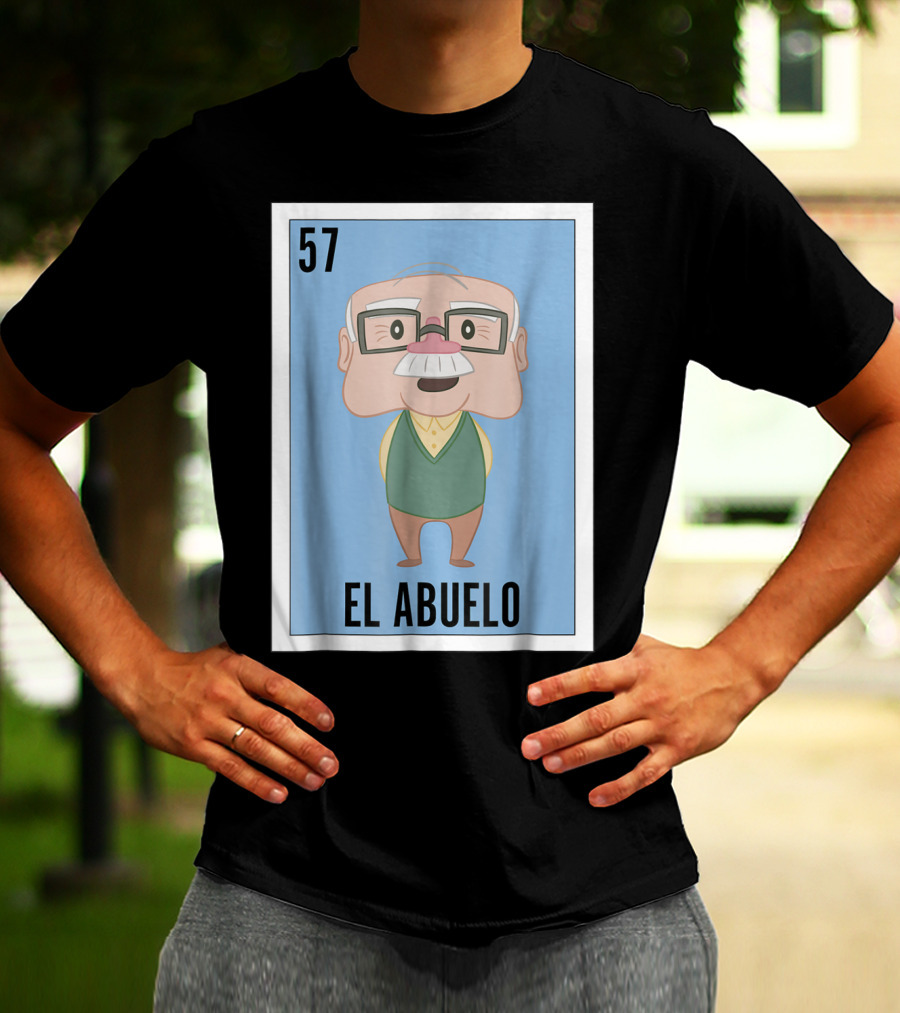 Mens Mexican Loteria El Abuelo 57 T-Shirt