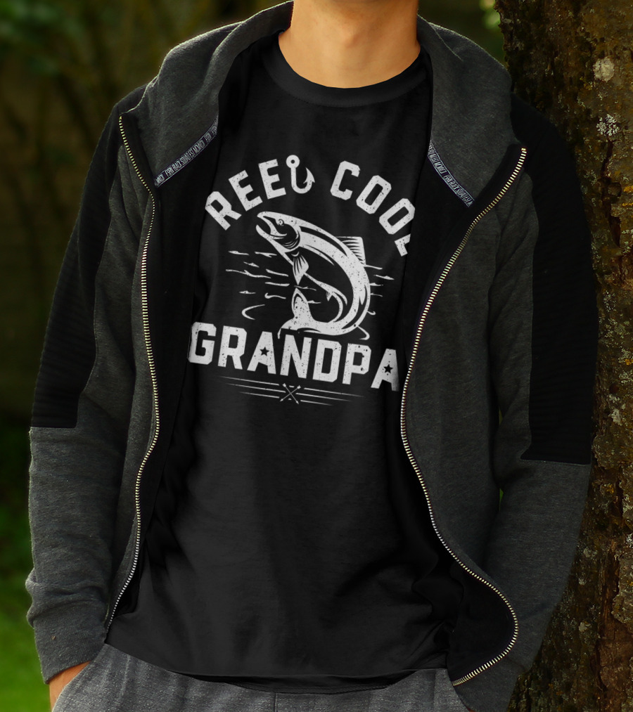 Mens Reel Cool Grandpa Funny Fishing Fathers Catch T-Shirt