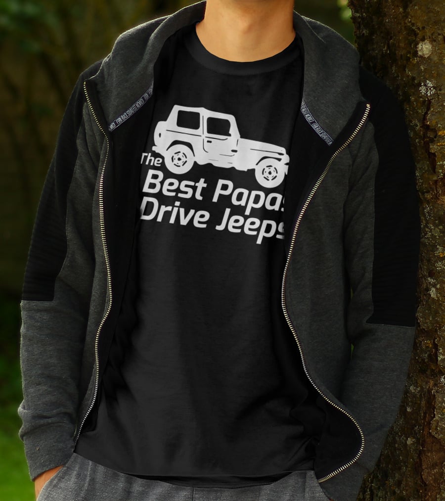 Mens The Best Papas Drive Jeeps Funny True Jeep Enthusiast Papa T-Shirt