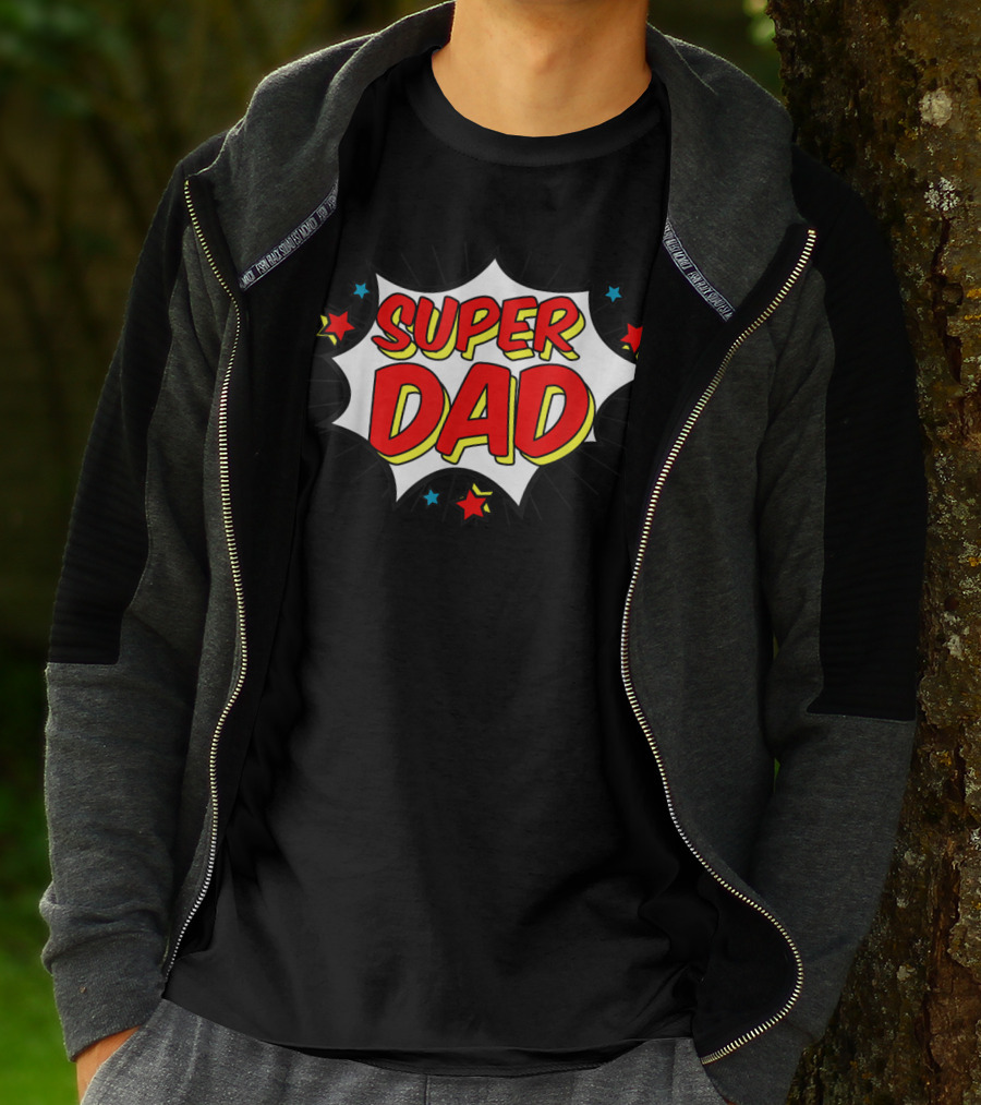 Superhero Super Dad Comic Book Style Matching Family Hero T-Shirt