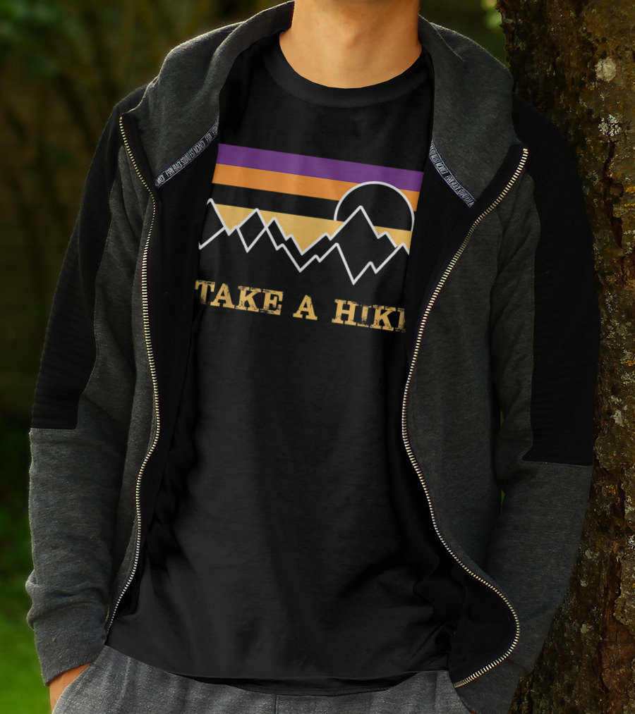 Take A Hike Sunset Sky Mountain Silhouette Nature Outdoor T-Shirt