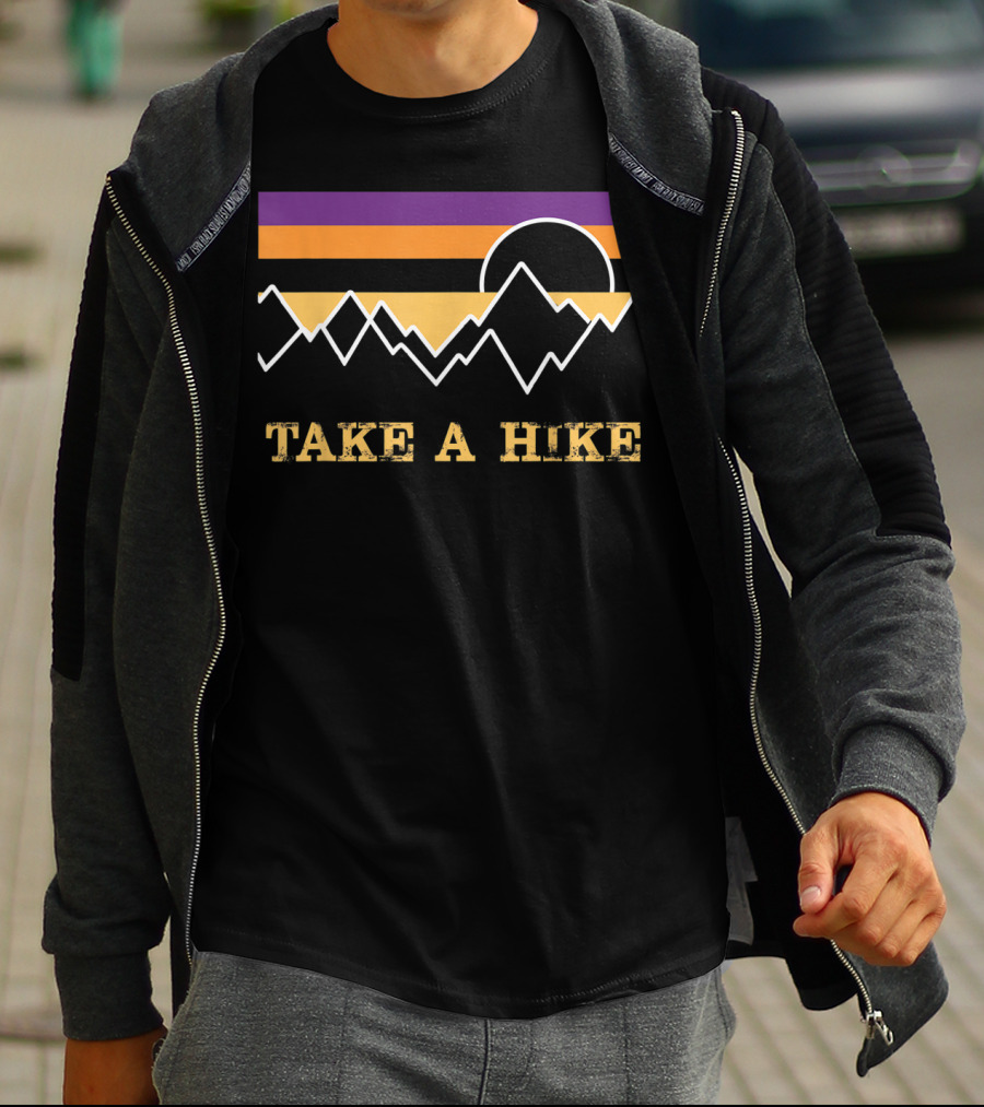 Take A Hike Sunset Sky Mountain Silhouette Nature Outdoor T-Shirt