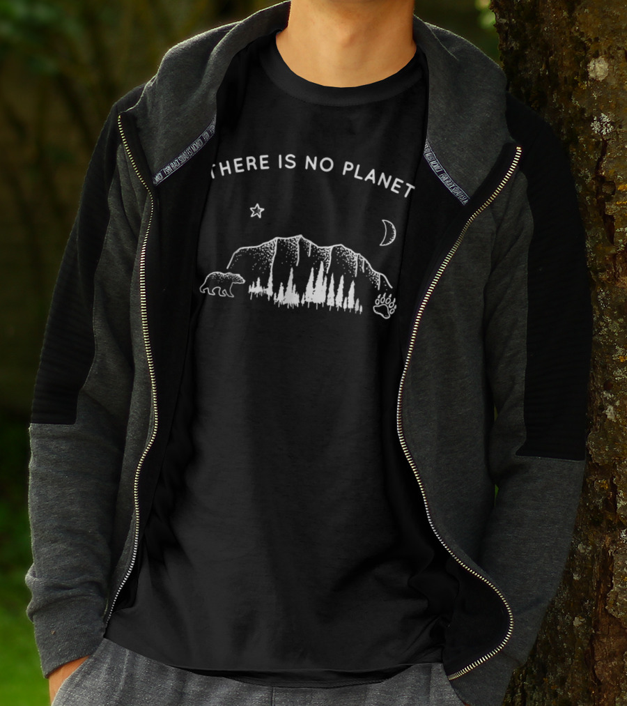 There Is No Planet B Bear Camping Nature Moon Stars T-Shirt