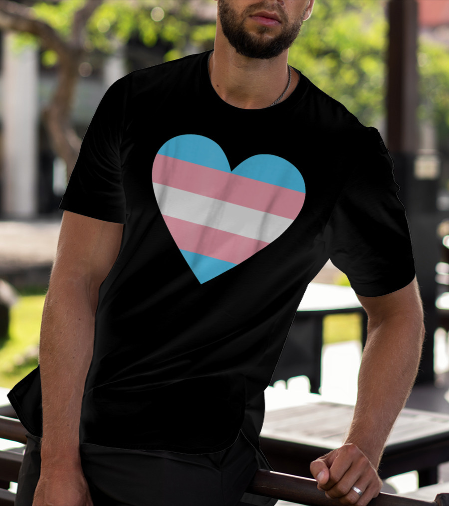 Transgender Flag Heart For Pride T-Shirt