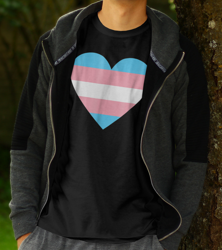 Transgender Flag Heart For Pride T-Shirt