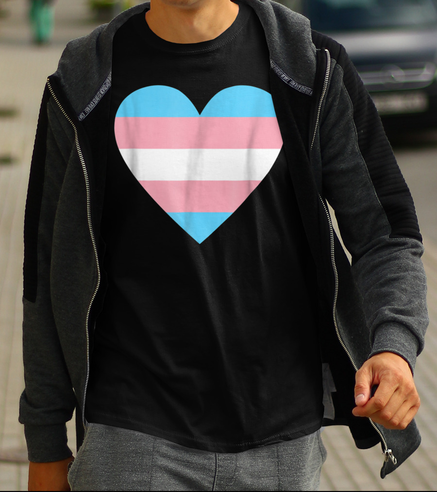 Transgender Flag Heart For Pride T-Shirt