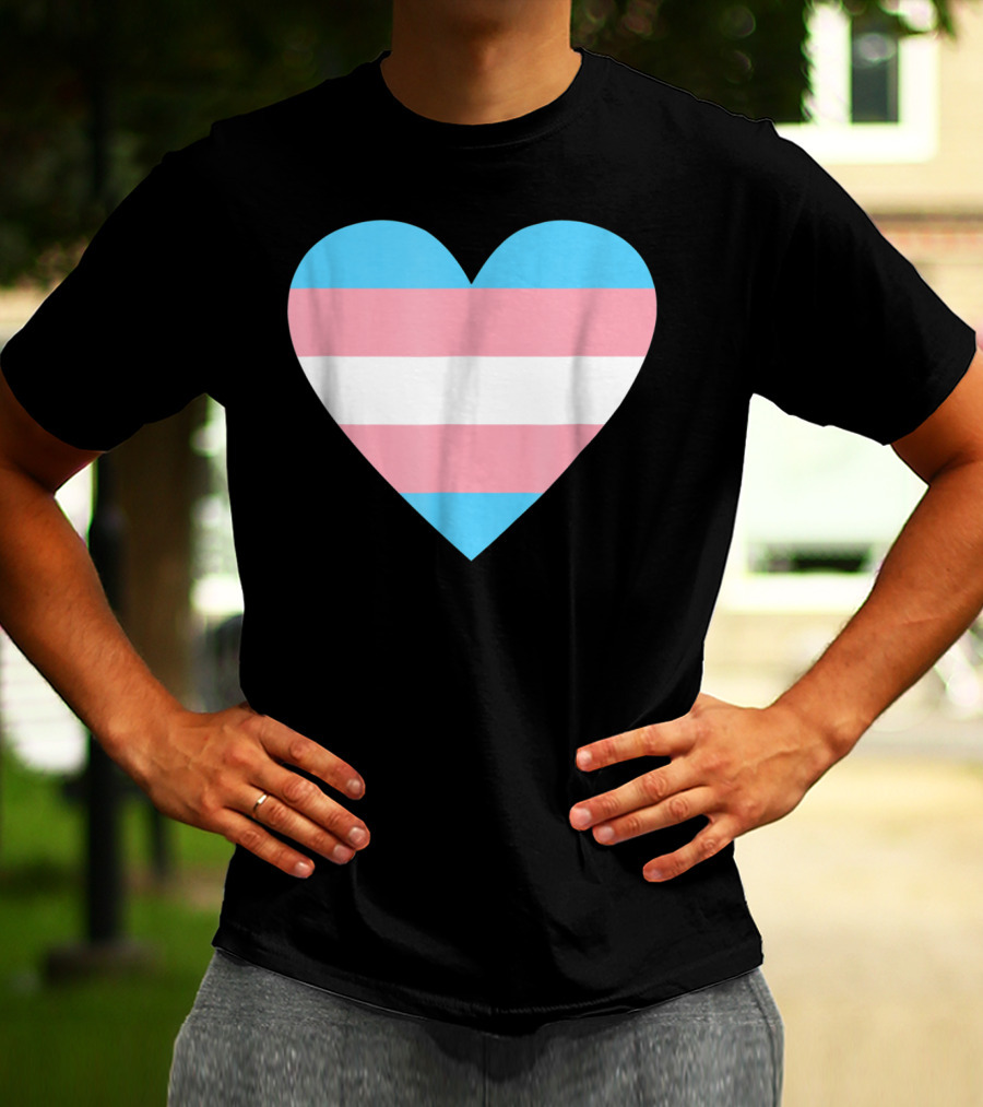 Transgender Flag Heart For Pride T-Shirt