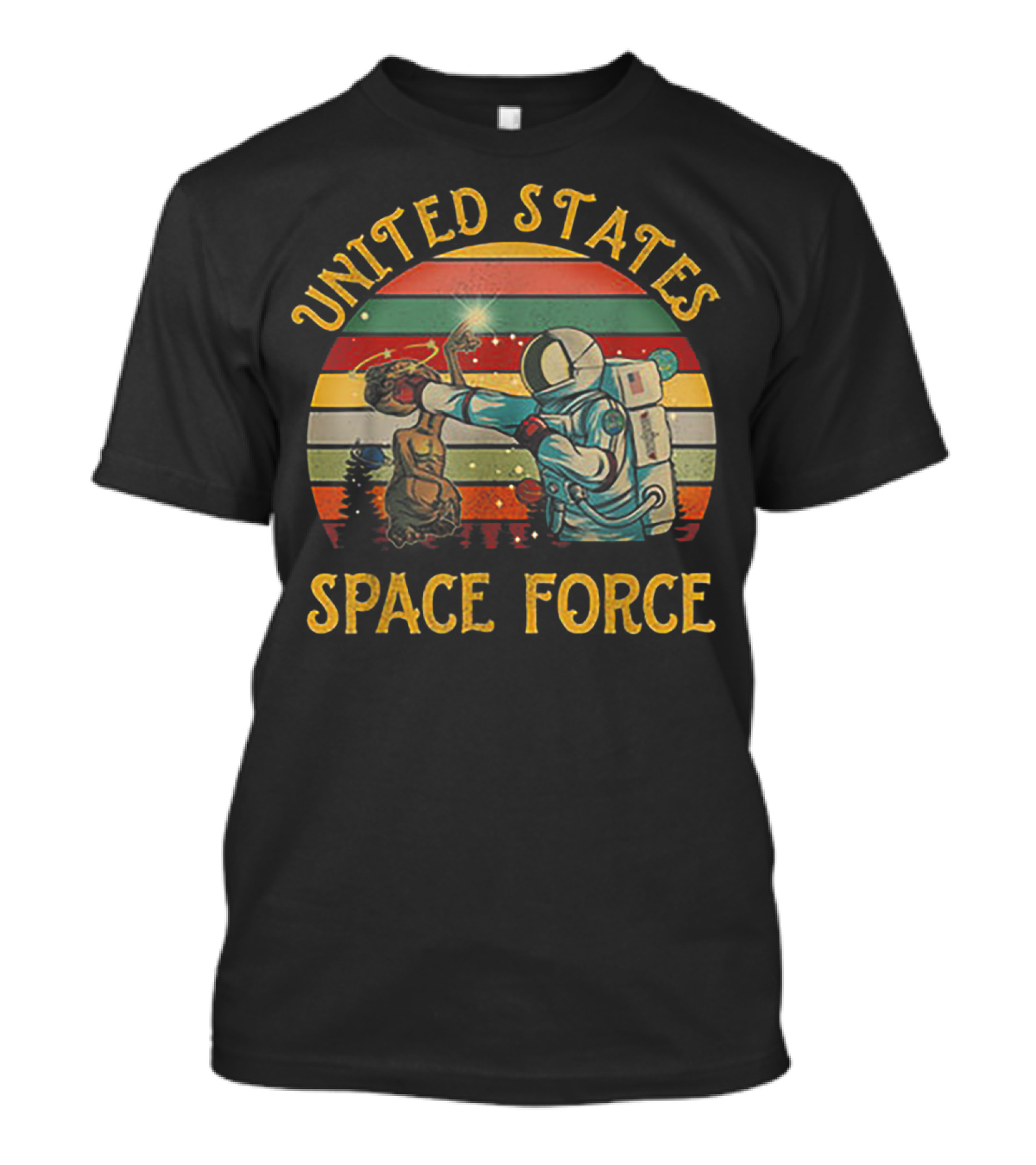 United States Space Force Astronaut Punching Vintage Retro Suns T-Shirt