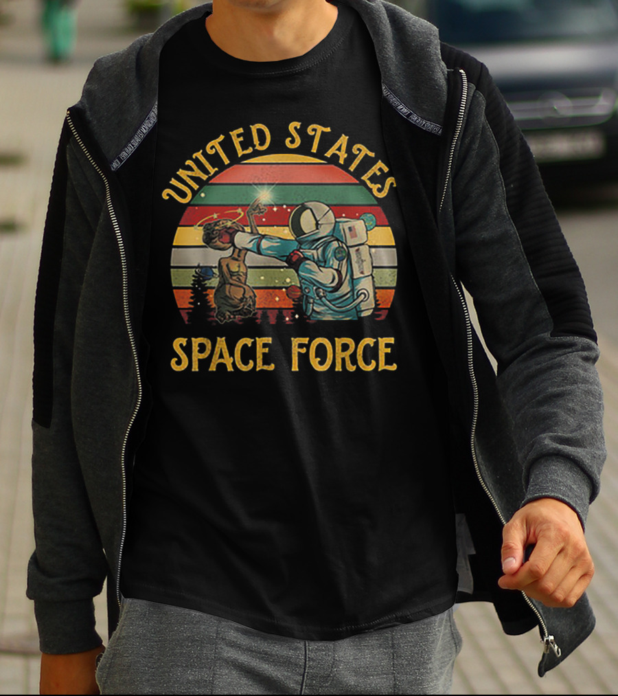 United States Space Force Astronaut Punching Vintage Retro Suns T-Shirt