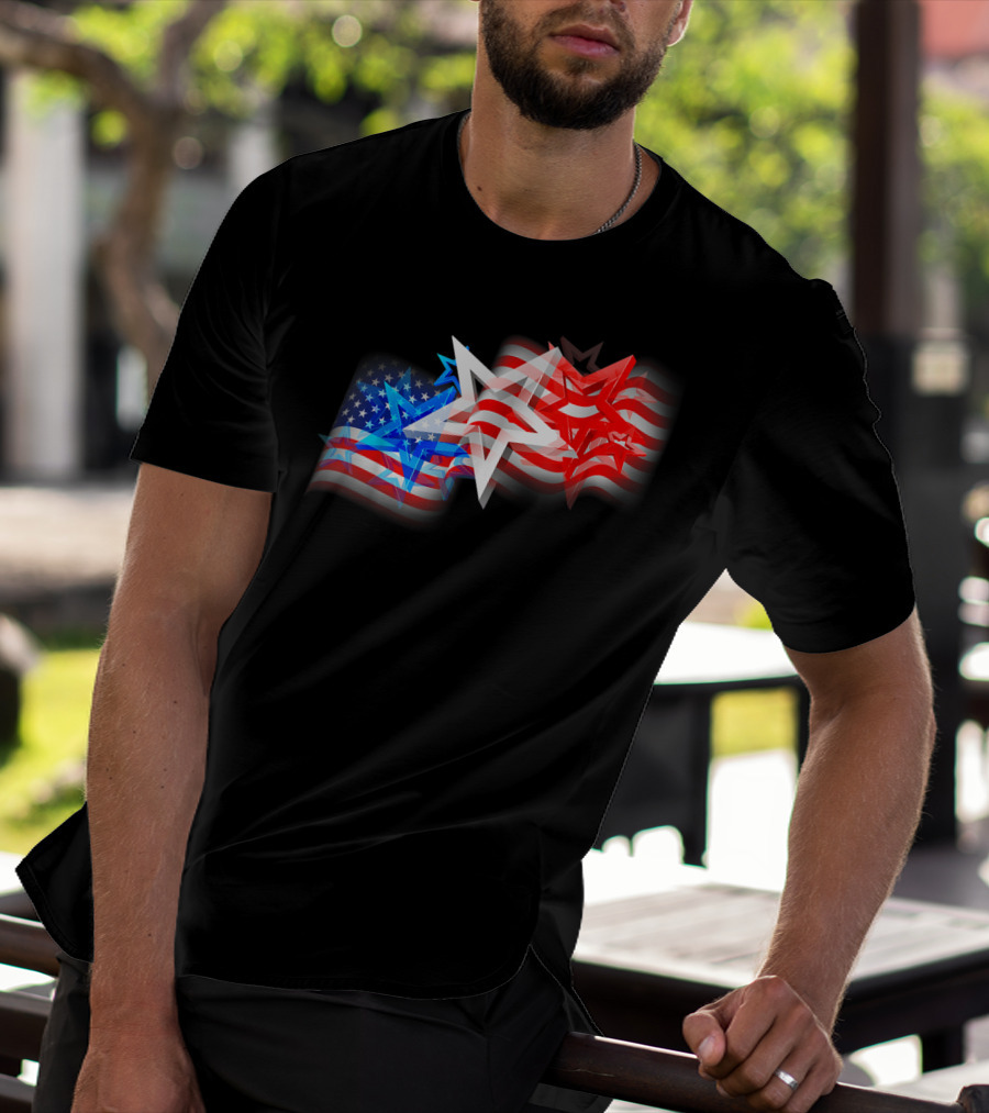 US Flag Patriotic American Stars And Stripes Iconic T-Shirt