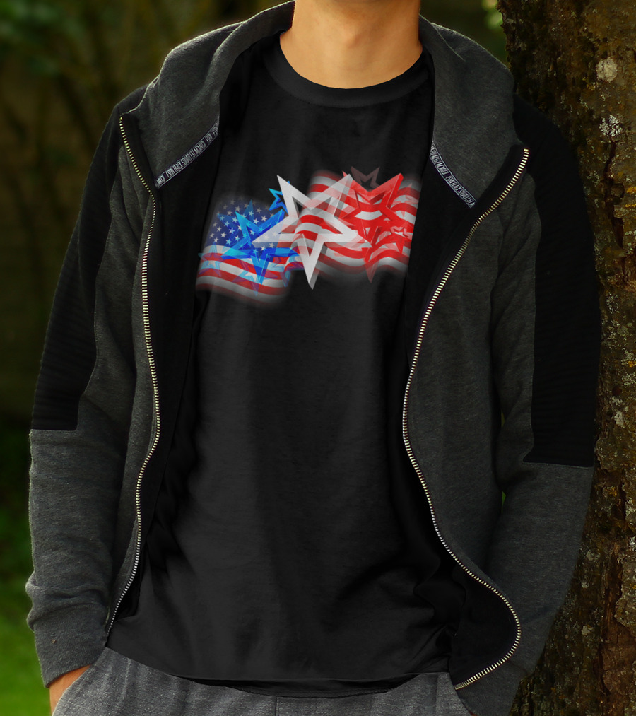 US Flag Patriotic American Stars And Stripes Iconic T-Shirt