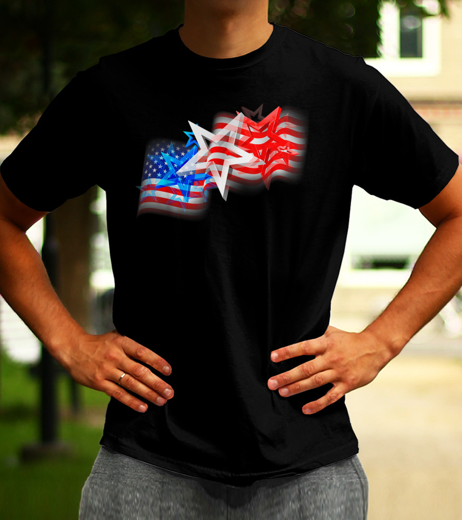 US Flag Patriotic American Stars And Stripes Iconic T-Shirt