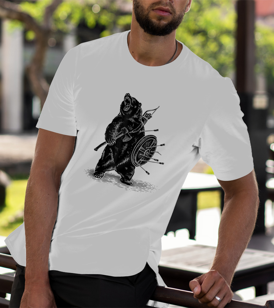 Viking Bear Warrior Polar Bear With Axe And Shield T-Shirt