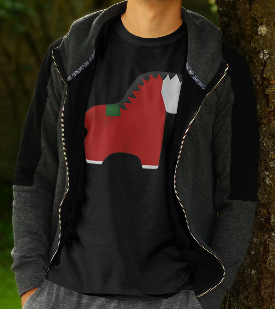 A Special Comic Horse Red Figurine With Black And White Mane T-Shirt