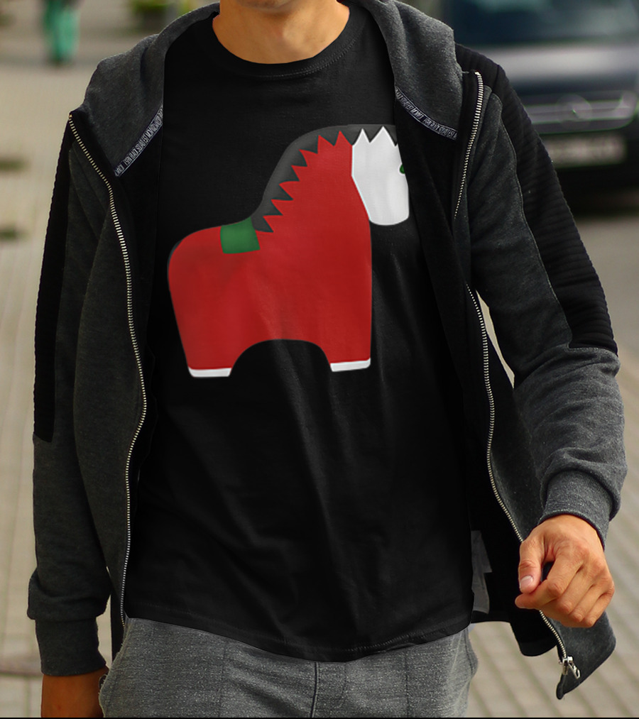 A Special Comic Horse Red Figurine With Black And White Mane T-Shirt