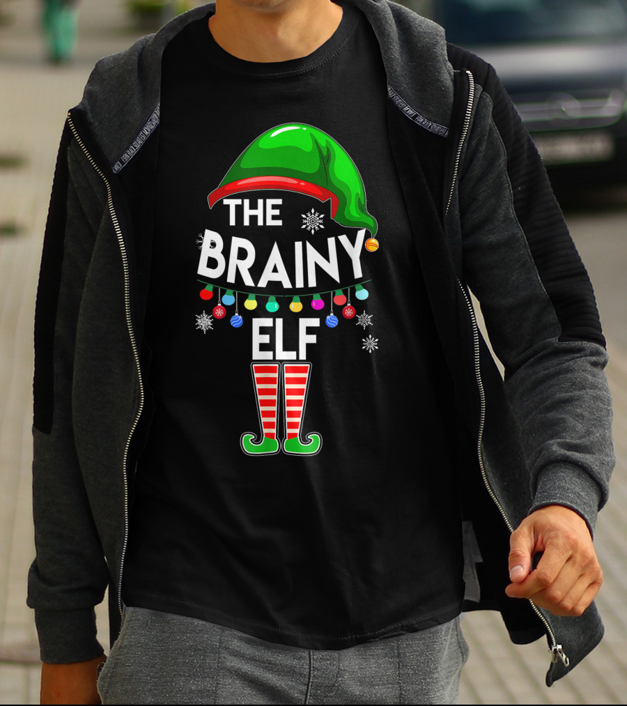 The Brainy Elf Family Christmas Holiday T-Shirt