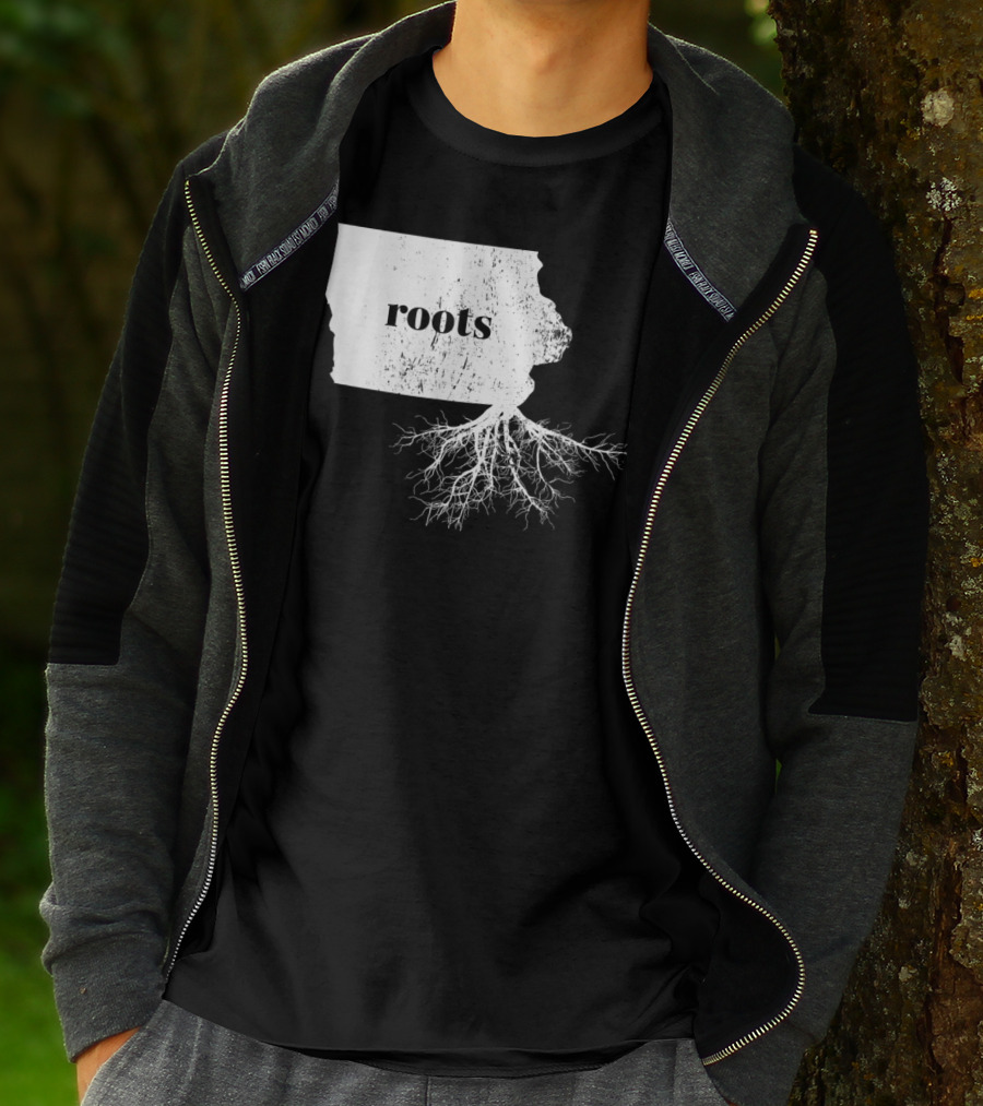 Iowa Roots State Map Men Kids Home Connection T-Shirt