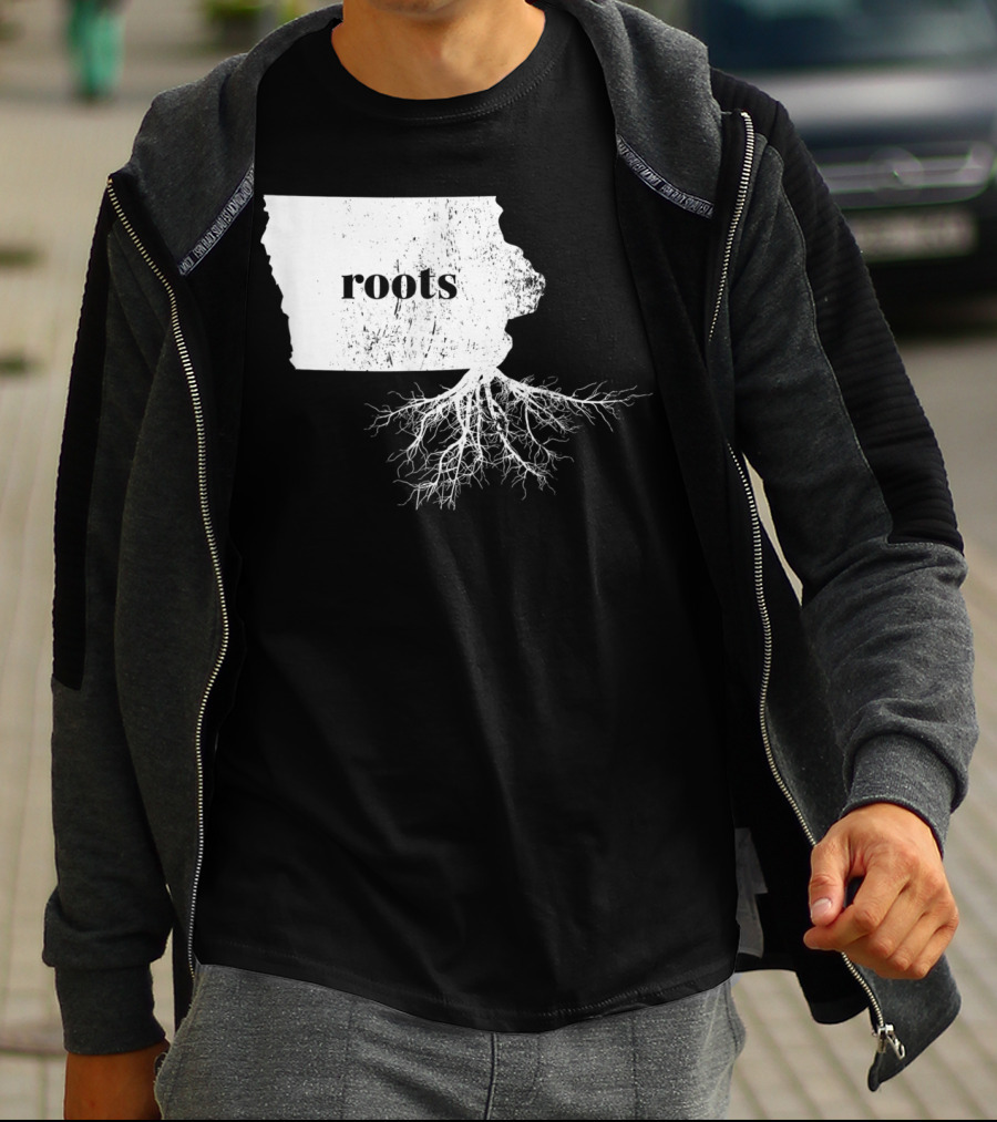 Iowa Roots State Map Men Kids Home Connection T-Shirt