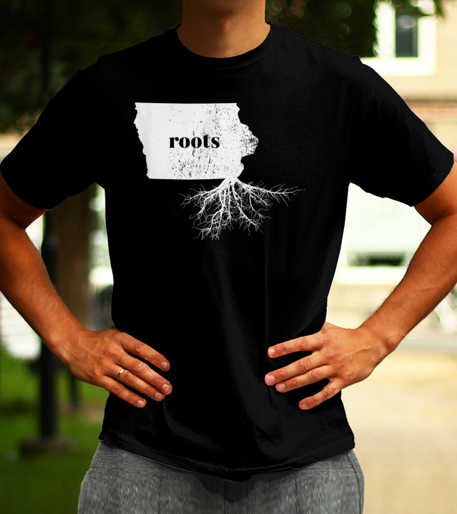 Iowa Roots State Map Men Kids Home Connection T-Shirt