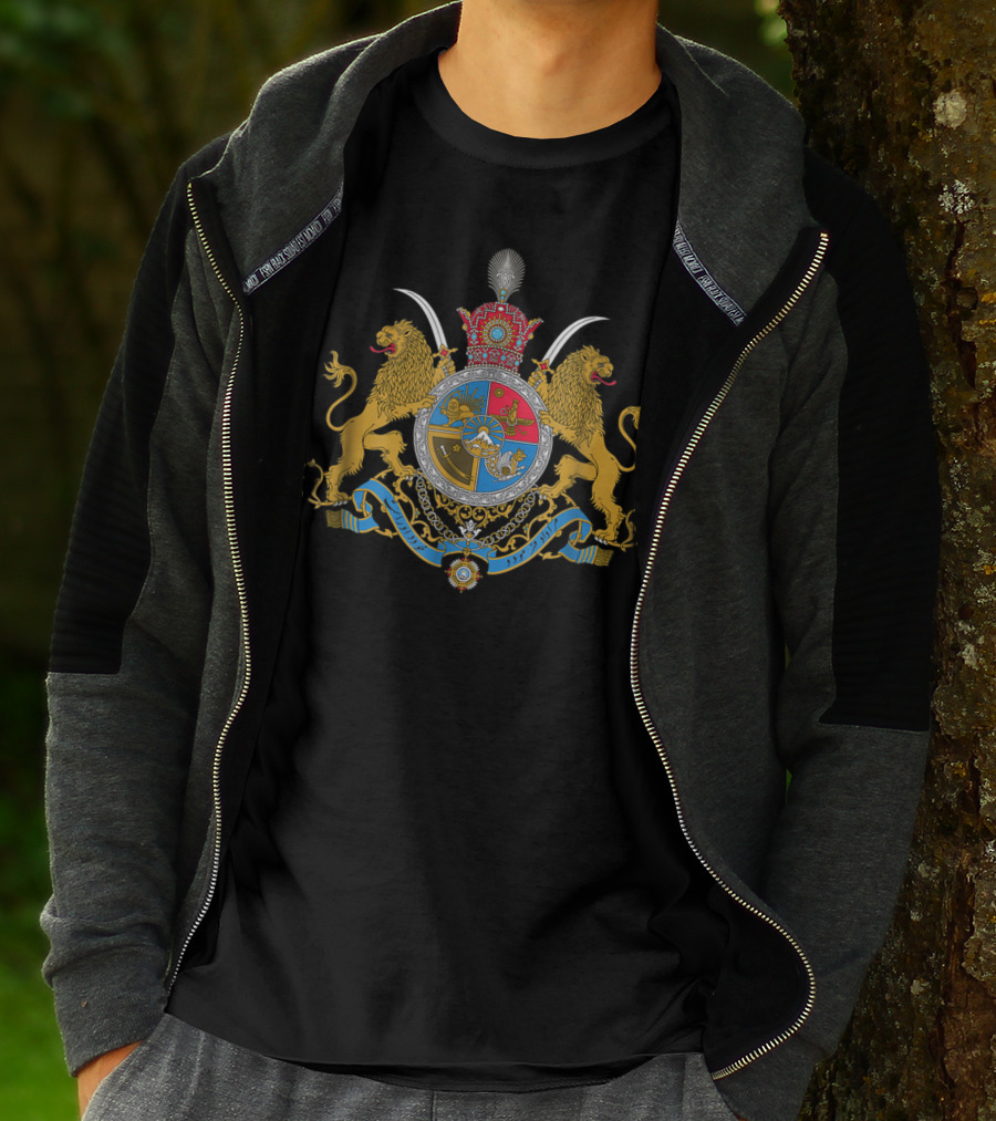 Iranian Coat Of Arms Crest Traditional Symbol Flag Souvenir T-Shirt