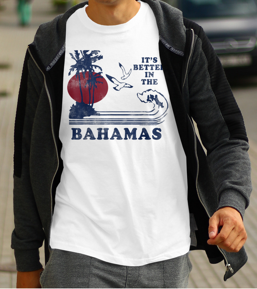 It's Better In The Bahamas Vintage 80S 70S Palm Trees Sunset T-Shirt