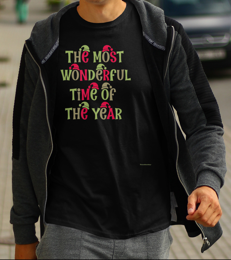 The Most Wonderful Time Of The Year With Christmas Elf Hats T-Shirt
