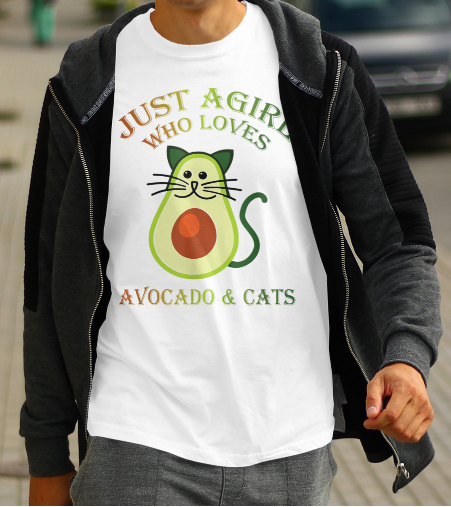 Just A Girl Who Loves Avocado And Cats T-Shirt
