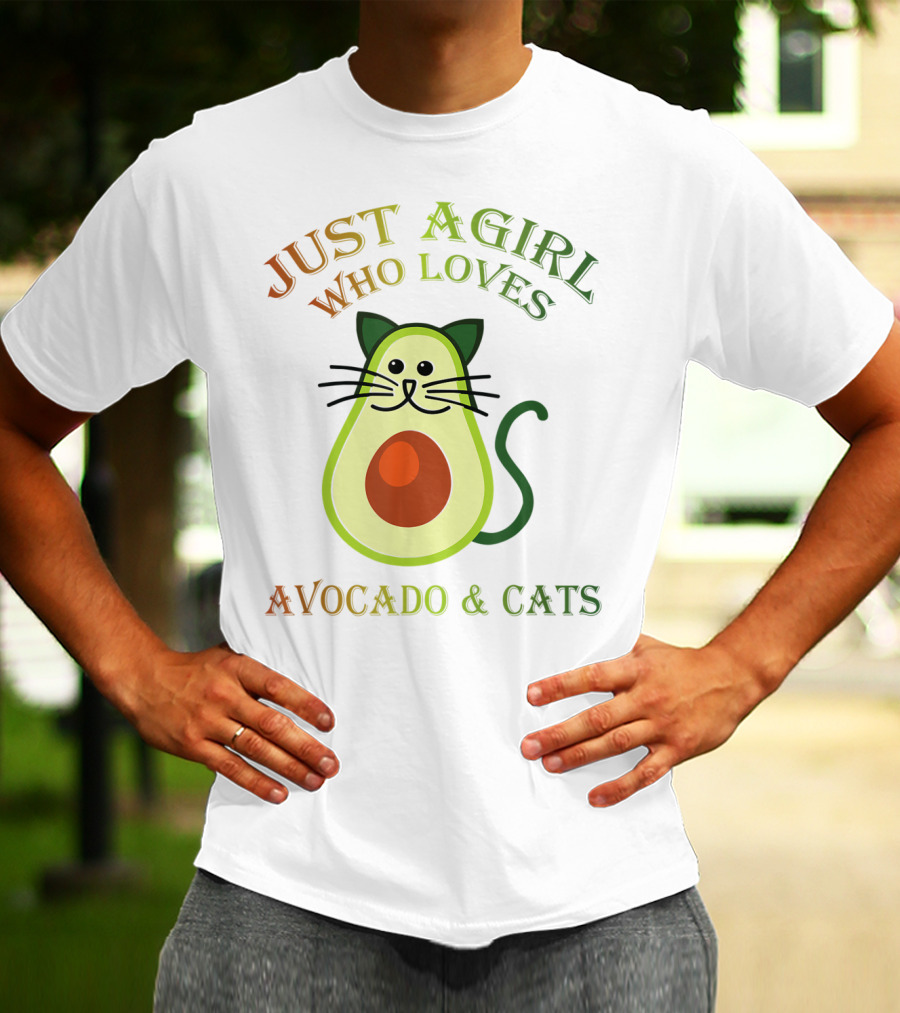 Just A Girl Who Loves Avocado And Cats T-Shirt