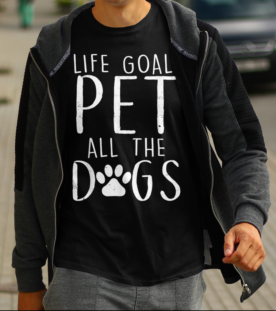 Life Goal Pet All The Dogs Paw Prints T-Shirt