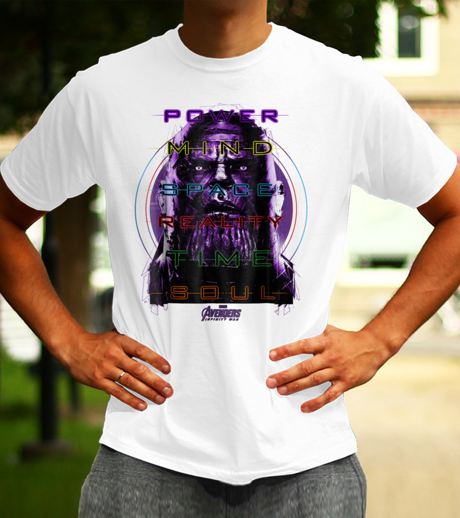 Marvel Avengers Infinity War Thanos Power Mind Space Reality Time Soul T-Shirt