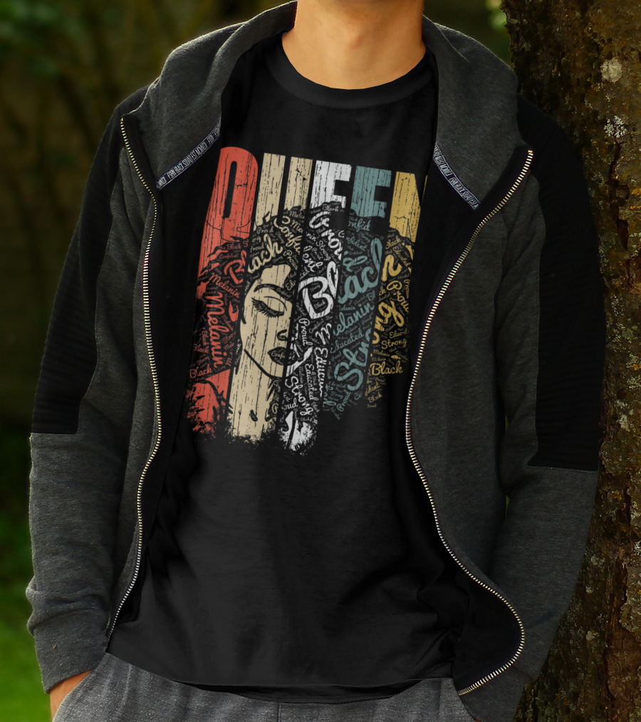 Queen Melanin Black Strong Empowered African American Woman T-Shirt