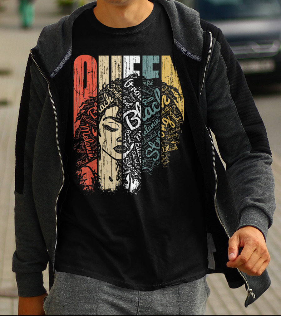 Queen Melanin Black Strong Empowered African American Woman T-Shirt