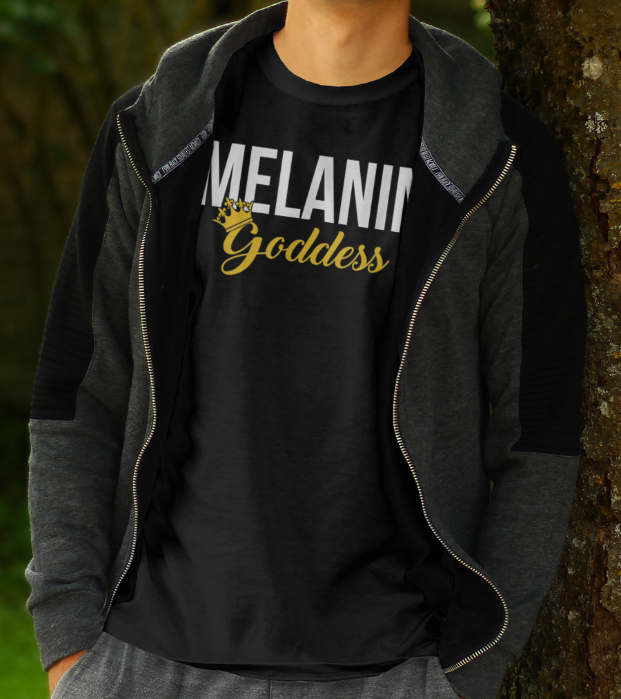 Melanin Goddess Crowned In Gold T-Shirt