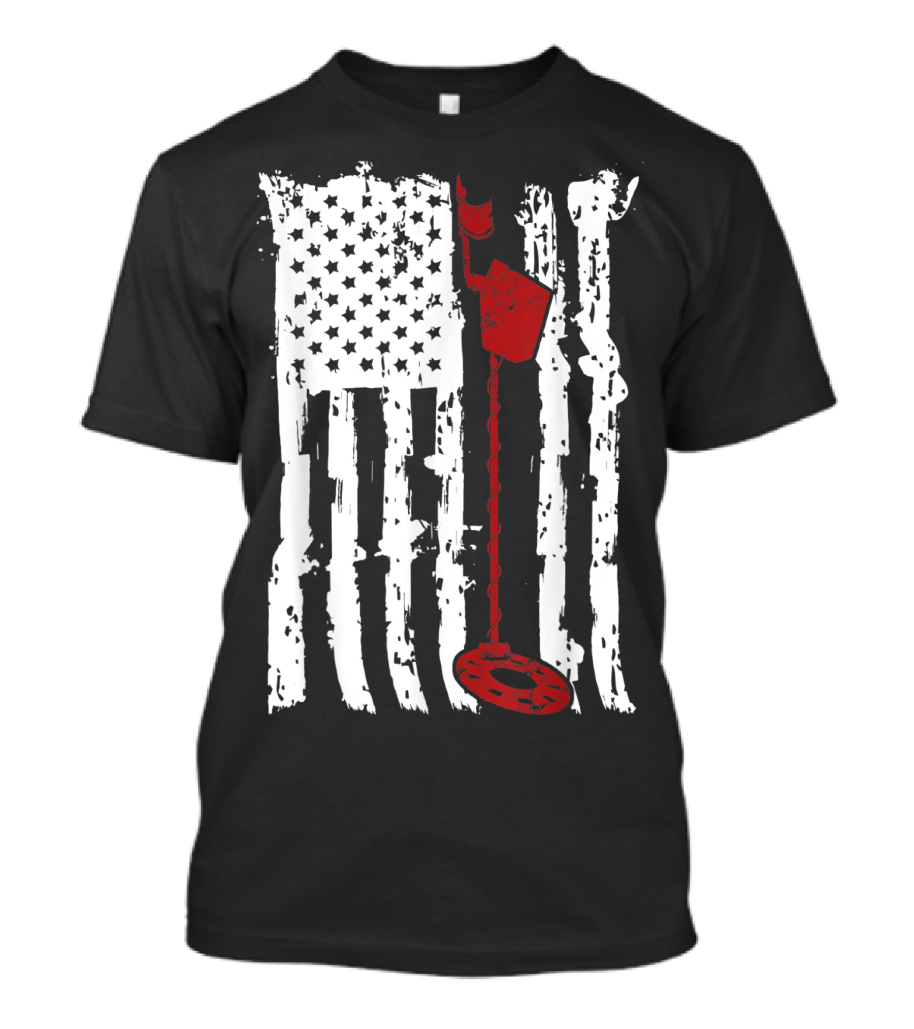 Metal Detector Vintage American Flag T-Shirt