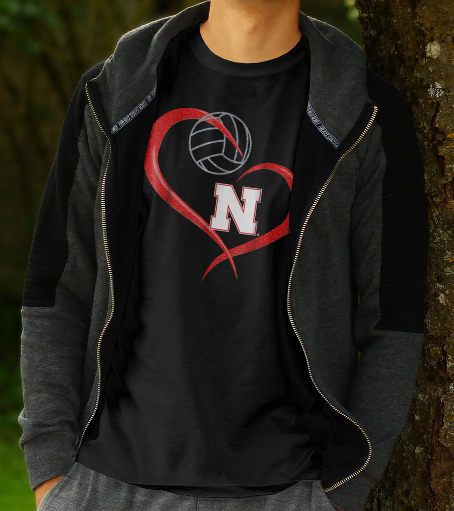 Nebraska Cornhuskers Volleyball Heart N T-Shirt
