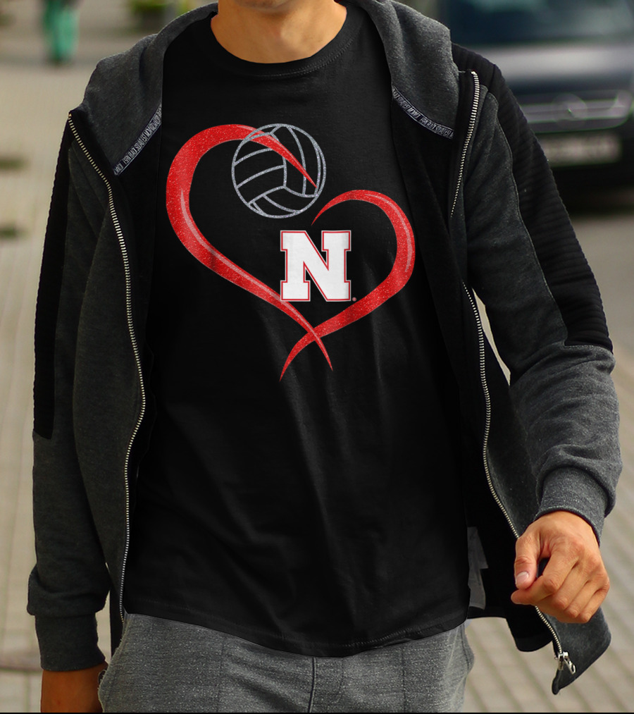 Nebraska Cornhuskers Volleyball Heart N T-Shirt