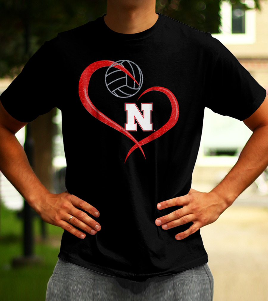 Nebraska Cornhuskers Volleyball Heart N T-Shirt