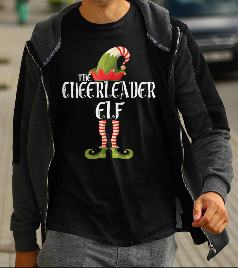 The Cheerleader Elf In Festive Striped Costume T-Shirt