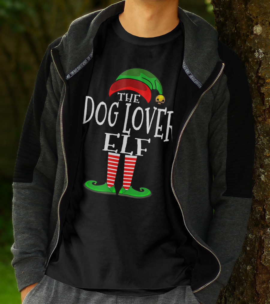 The Dog Lover Elf Holiday Family Collection Matching T-Shirt