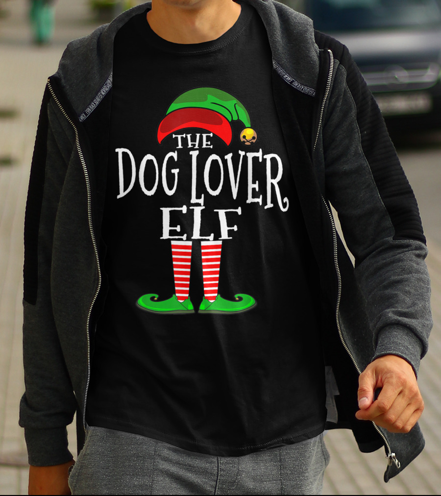 The Dog Lover Elf Holiday Family Collection Matching T-Shirt