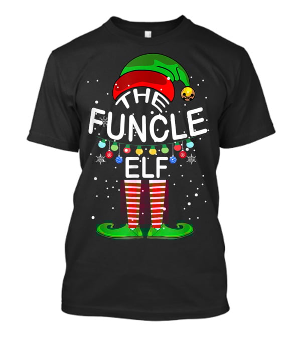 The Funcle Elf Christmas Lights Snowflakes Matching Group T-Shirt