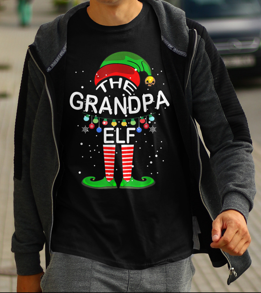 The Grandpa Elf Family Matching Christmas T-Shirt