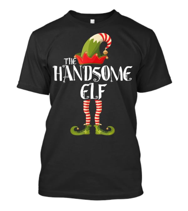 The Handsome Elf Striped Hat And Shoes T-Shirt